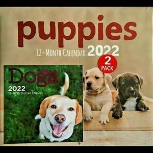 NEW 2022 (2 Pack) Puppies/ dogs Calendars FREE SHI
